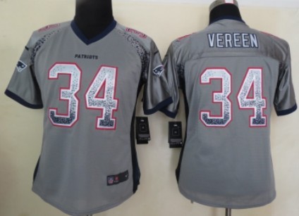 Nike New England Patriots #34 Shane Vereen Drift Fashion Gray Womens Jersey 