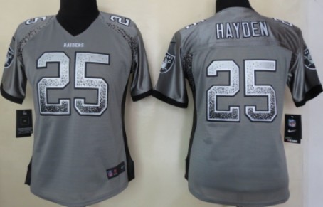 Nike Oakland Raiders #25 D.J. Hayden Drift Fashion Gray Womens Jersey 