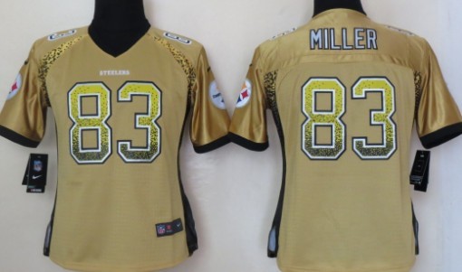 Nike Pittsburgh Steelers #83 Heath Miller Drift Fashion Yellow Womens Jersey 