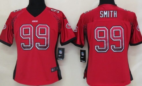 Nike San Francisco 49ers #99 Aldon Smith Drift Fashion Red Womens Jersey