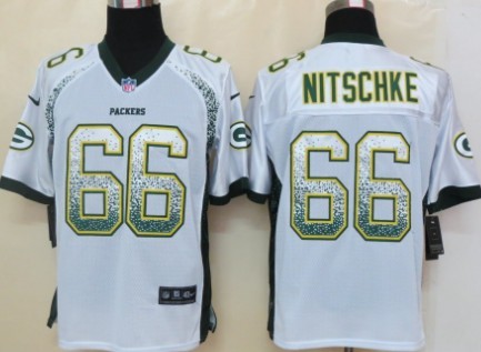 Nike Green Bay Packers #66 Ray Nitschke Drift Fashion White Elite Jersey 