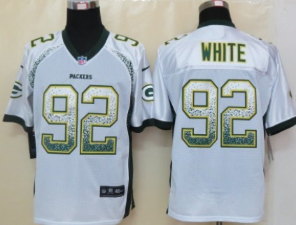 Nike Green Bay Packers #92 Reggie White Drift Fashion White Elite Jersey 