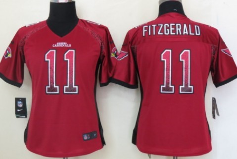 Nike Arizona Cardinals #11 Larry Fitzgerald Drift Fashion Red Womens Jersey 