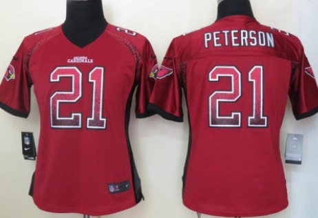Nike Arizona Cardinals #21 Patrick Peterson Drift Fashion Red Womens Jersey 