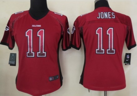 Nike Atlanta Falcons #11 Julio Jones Drift Fashion Red Womens Jersey 
