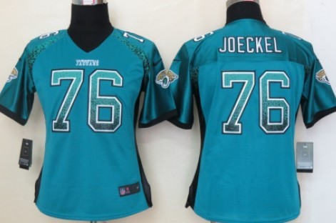 Nike Jacksonville Jaguars #76 Luke Joeckel Drift Fashion Green Womens Jersey 