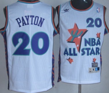 NBA 1995 All-Star #20 Gary Payton White Swingman Throwback Jersey 