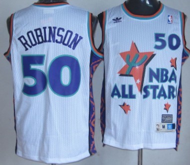 NBA 1995 All-Star #50 David Robinson White Swingman Throwback Jersey 