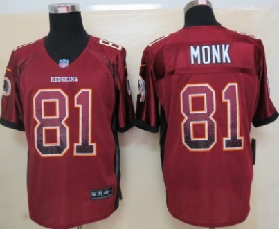 Nike Washington Redskins #81 Art Monk Drift Fashion Red Elite Jersey