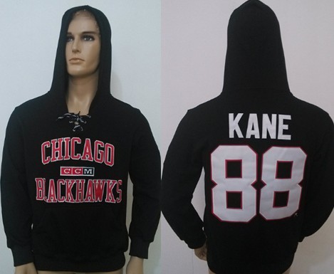 CCM Chicago Blackhawks #88 Patrick Kane Black Hoodie