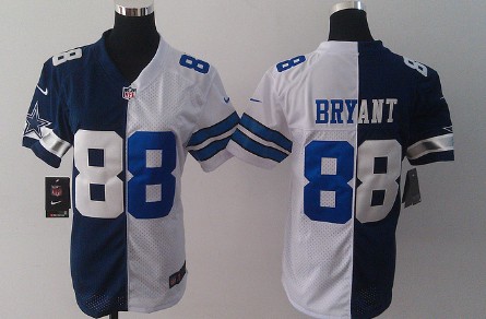 Nike Dallas Cowboys #88 Dez Bryant Blue/White Two Tone Womens Jersey
