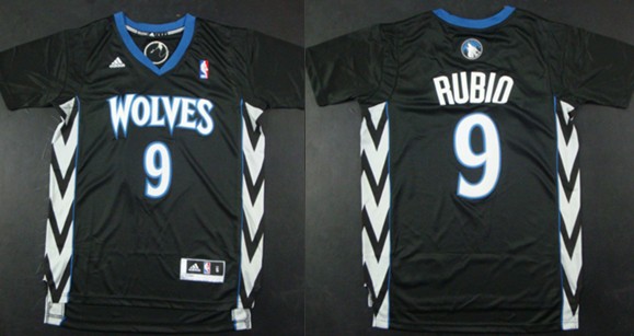 Minnesota Timberwolves #9 Ricky Rubio Revolution 30 Swingman 2014 Black Jersey 