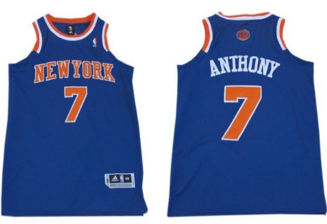 New York Knicks #7 Carmelo Anthony Revolution 30 Swingman 2013 Blue Jersey