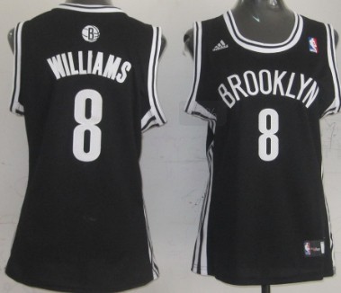 Brooklyn Nets #8 Deron Williams Black Womens Jersey 