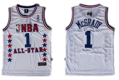 NBA 2003 All-Star #1 Tracy McGrady White Swingman Throwback Jersey 
