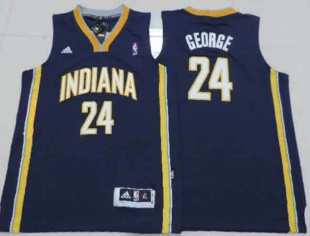 Indiana Pacers #24 Paul George Navy Blue Kids Jersey