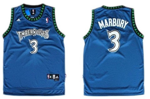 Minnesota Timberwolves #3 Stephon Marbury Blue Swingman Jersey 