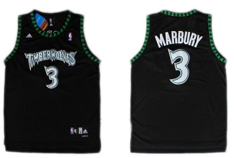 Minnesota Timberwolves #3 Stephon Marbury Black Swingman Jersey 