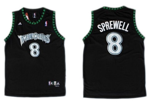 Minnesota Timberwolves #8 Latrell Sprewell Black Swingman Jersey 