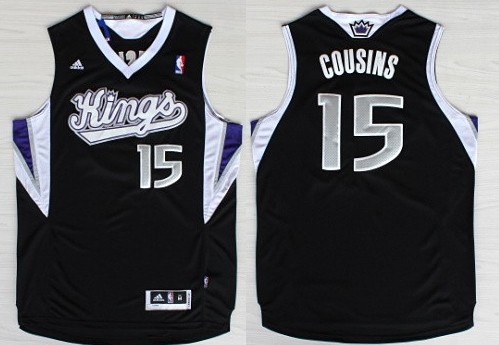 Sacramento Kings #15 DeMarcus Cousins Revolution 30 Swingman Black Jersey 