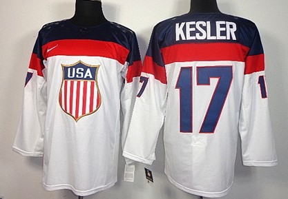 2014 Olympics USA #17 Ryan Kesler White Jersey 