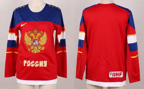 2014 Olympics Russia Blank Red Womens Jersey 