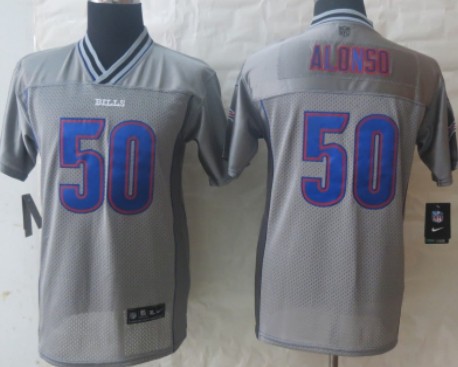 Nike Buffalo Bills #50 Kiko Alonso 2013 Gray Vapor Kids Jersey 