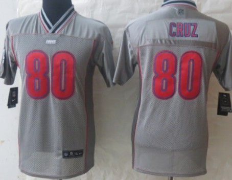 Nike New York Giants #80 Victor Cruz 2013 Gray Vapor Kids Jersey