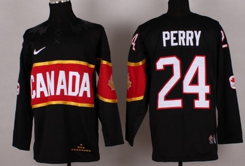 2014 Olympics Canada #24 Corey Perry Black Jersey 