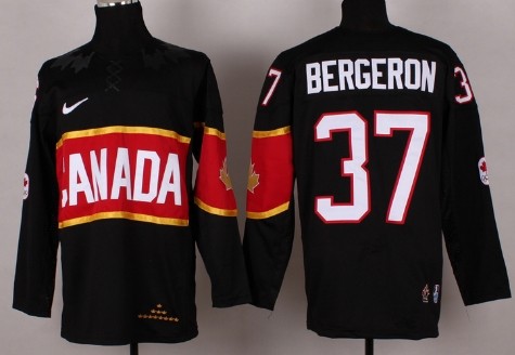 2014 Olympics Canada #37 Patrice Bergeron Black Jersey 