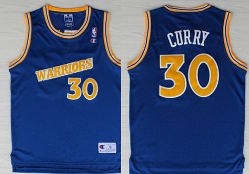 Golden State Warriors #30 Stephen Curry 1988-89 Blue Swingman Throwback Jersey