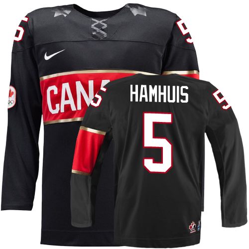 2014 Olympics Canada #5 Dan Hamhuis Black Jersey