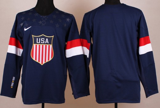2014 Olympics USA Mens Customized Navy Blue Jersey 