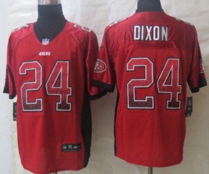 Nike San Francisco 49ers #24 Anthony Dixon Drift Fashion Red Elite Jersey 