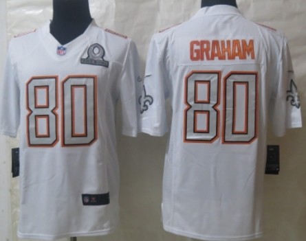 Nike New Orleans Saints #80 Jimmy Graham 2014 Pro Bowl White Jersey