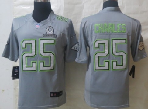 Nike Kansas City Chiefs #25 Jamaal Charles 2014 Pro Bowl Gray Jersey