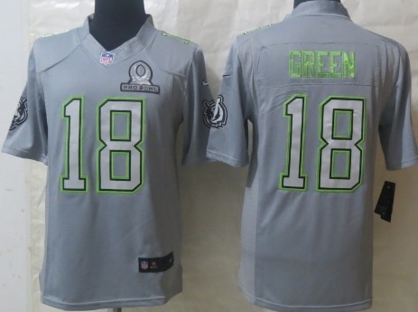 Nike Cincinnati Bengals #18 A.J. Green 2014 Pro Bowl Gray Jersey