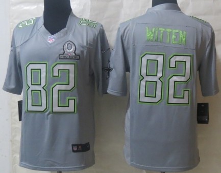 Nike Dallas Cowboys #82 Jason Witten 2014 Pro Bowl Gray Jersey