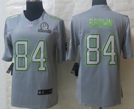 Nike Pittsburgh Steelers #84 Antonio Brown 2014 Pro Bowl Gray Jersey