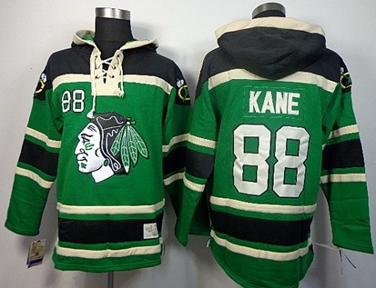 Old Time Hockey Chicago Blackhawks #88 Patrick Kane Green Hoodie