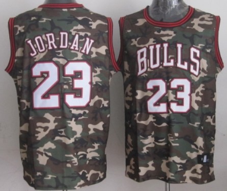 Chicago Bulls #23 Michael Jordan Camo Fashion Jersey