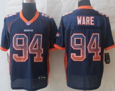 Nike Denver Broncos #94 DeMarcus Ware Drift Fashion Blue Elite Jersey