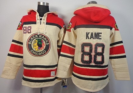 Old Time Hockey Chicago Blackhawks #88 Patrick Kane Cream Hoodie