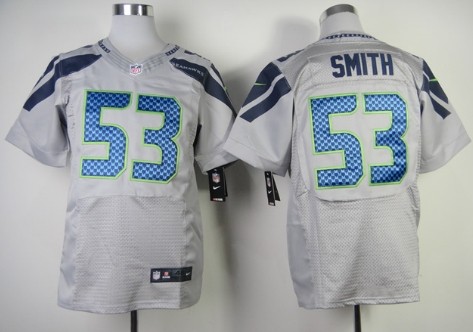 Nike Seattle Seahawks #53 Malcolm Smith Gray Elite Jersey 