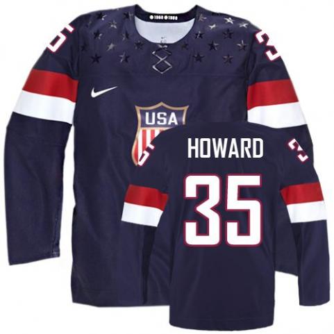 2014 Olympics USA #35 Jimmy Howard Navy Blue Jersey