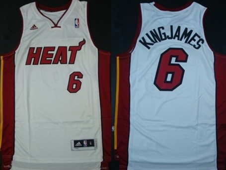 Miami Heat #6 KingJames Revolution 30 Swingman White Jersey