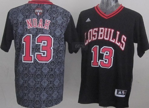 Chicago Bulls #13 Joakim Noah Revolution 30 Swingman 2014 Noche Latina Black Jersey 