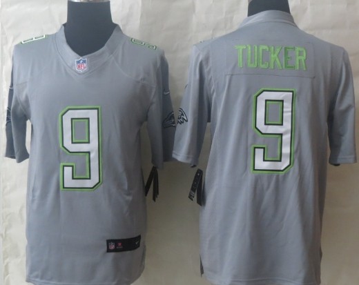 Nike Baltimore Ravens #9 Justin Tucker 2014 Pro Bowl Gray Jersey 