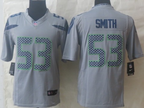 Nike Seattle Seahawks #53 Malcolm Smith Gray Limited Jersey 