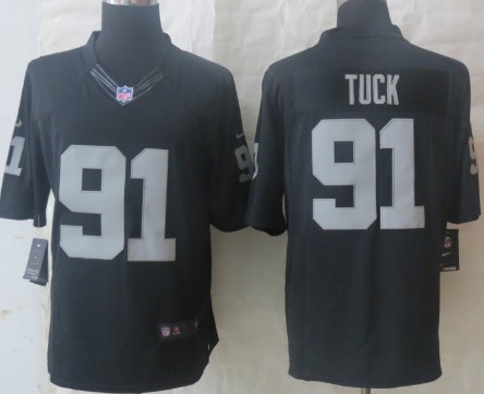 Nike Oakland Raiders #91 Justin Tuck Black Limited Jersey 